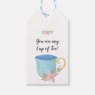 Étiquettes-cadeau Vous êtes My Cup of Tea Blue and Pink