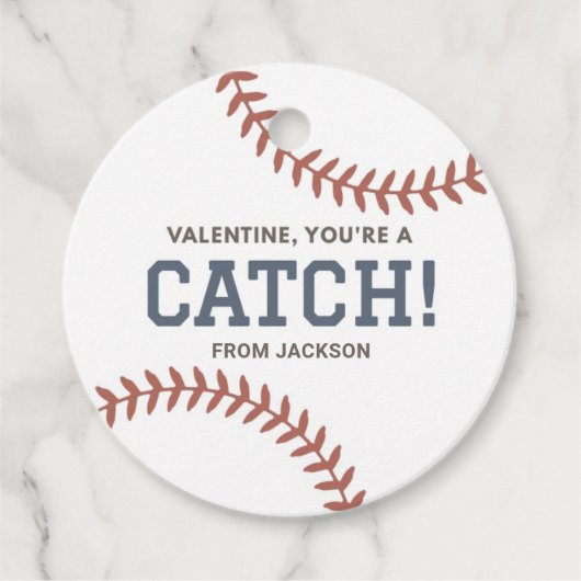Étiquettes Cadeau Vous êtes une Saint Valentin de baseball (Devant)