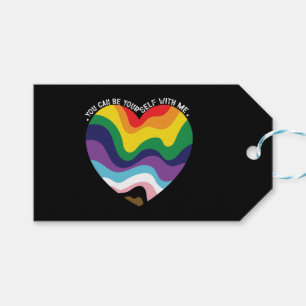 Étiquettes-cadeau Vous pouvez être vous-même avec moi LGBT Transgenr