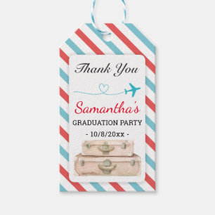 Étiquettes-cadeau Voyage Aventure Graduation Fête de fin d'études Fa