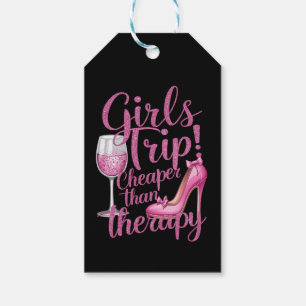 Étiquettes-cadeau Voyage entre filles moins cher que la thérapie Wee