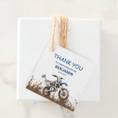 Étiquettes Cadeau VTT bleu modifiable Vélo d'anniversaire Cercle d'a (En situation)