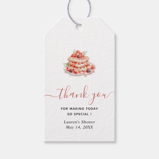 Étiquettes-cadeau Waffle Brunch Merci de douche nuptiale (Devant)