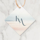 Étiquettes Cadeau Wailea Mariage Monogram (Devant)