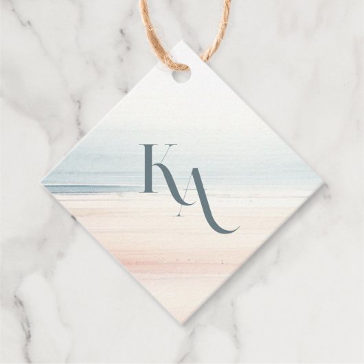 Étiquettes Cadeau Wailea Mariage Monogram (Devant)