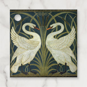 Étiquettes Cadeau Walter Crane Swan & Rush et Iris Victorien 