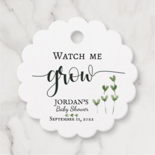 Étiquettes Cadeau Watch Me Grow Baby Shower Favor