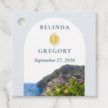 Watercolor Amalfi Coast Arch Italy Lemons Wedding