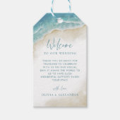 Étiquettes-cadeau Watercolor Beach Destination Wedding Welcome (Devant)