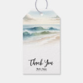 Étiquettes-cadeau Watercolor Beach Waves Rustic Coastal Mariage (Dos)