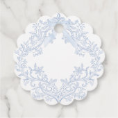 Étiquettes Cadeau  watercolor blue crest wedding (Dos)