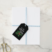 Étiquettes-cadeau Watercolor Bold Black and Green Holly Christmas (Avec de laficelle)