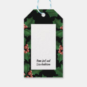 Étiquettes-cadeau Watercolor Bold Black and Green Holly Christmas (Dos)