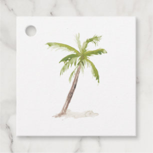 Étiquettes Cadeau Watercolor Caribbean Island Destination Wedding