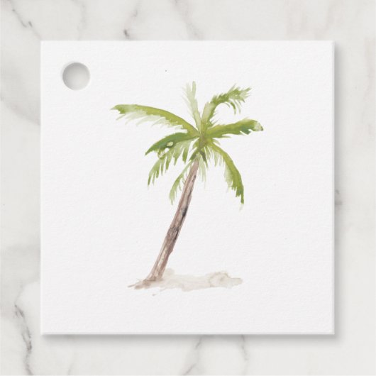Étiquettes Cadeau Watercolor Caribbean Island Destination Wedding (Devant)
