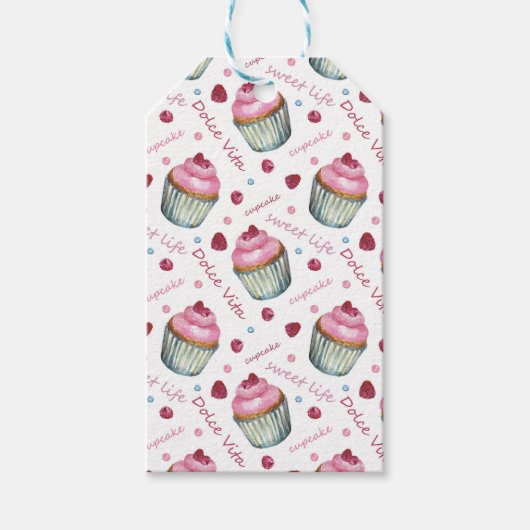 Étiquettes-cadeau Watercolor cupcakes (Devant)