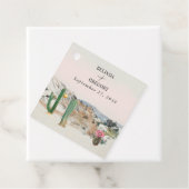 Étiquettes Cadeau Watercolor Desert Cactus Boho Wedding (En situation)