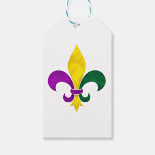 Étiquettes-cadeau watercolor fleur de lis