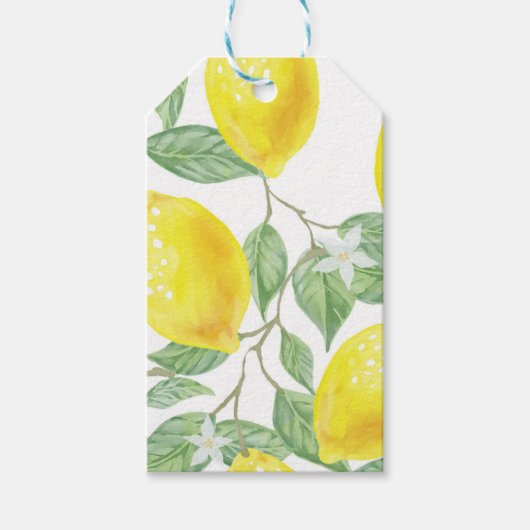 Étiquettes-cadeau Watercolor Lemon (Devant)