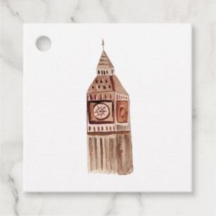 Étiquettes Cadeau Watercolor Londres Royaume-Uni Destination Mariage