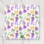 Étiquettes Cadeau Watercolor Mardi Gras Monogram Crest (Dos)