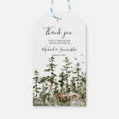 Étiquettes-cadeau Watercolor Mountain Forest Mariage rustique (Dos)