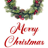 Étiquettes-cadeau Watercolor Pine Wreath Christmas Gift Label