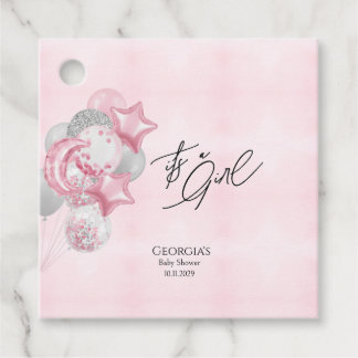 Étiquettes Cadeau Watercolor Pink Balloons Its A Girl Baby Shower