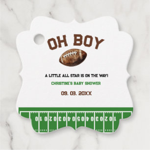 Étiquettes Cadeau Watercolor Sport Football Baby shower