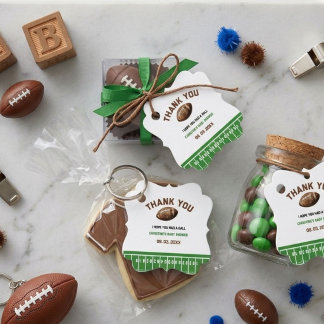 Étiquettes Cadeau Watercolor Sport Football Baby Shower