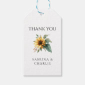 Étiquettes-cadeau Watercolor Sunflower Rustic Floral (Devant)