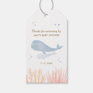 Étiquettes-cadeau Watercolor Under the Sea Baby shower Dons Tags