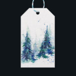 Étiquettes-cadeau Watercolor winter forest Christmas tree<br><div class="desc">Watercolor winter forest Christmas tree est une illustration painting illustration</div>