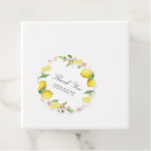 Étiquettes Cadeau Watercolor Wreath Mediterranean Citrus Wedding (En situation)