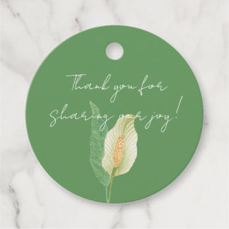Étiquettes Cadeau Watercolour white peace lily - mimimalist wedding