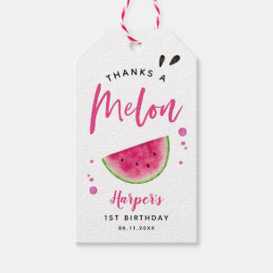 Étiquettes-cadeau Watermelon remercie A Melon Girl's Birthday Party