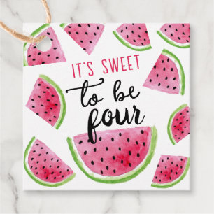 Étiquettes Cadeau Watermelon Sweet to Be Four Birthday Party