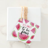Étiquettes Cadeau Watermelon Sweet to Be Four Birthday Party (En situation)