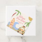 Étiquettes Cadeau Wave Four Days Surf Board Rose 4e anniversaire fêt (En situation)