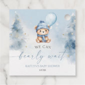 Étiquettes Cadeau We Can Bearly Wait Winter Teddy Bear Baby Shower (Dos)