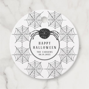 Étiquettes Cadeau Web Halloween moderne Black Spider moderne