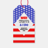 Étiquettes-cadeau Wed, White & I Do Patriotic Mariage Event (Dos)
