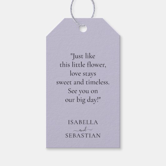 Étiquettes-cadeau Wedding Lavender Lilac Touch (Devant)