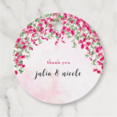 Étiquettes Cadeau Wedding shower forestier tropical des Bougainvilli (Devant)