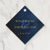 Étiquettes Cadeau Wedding shower Galaxy d'or (Dos)