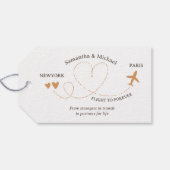 Étiquettes-cadeau Wedding Travel Flight Airplane (Dos (Horizontal))