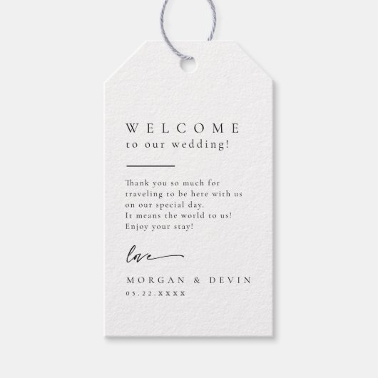 Étiquettes-cadeau Wedding Welcome Favor Gift Tag (Devant)