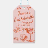 Étiquettes-cadeau Weekend du Whimsical Poker Bachelorette Party (Devant)
