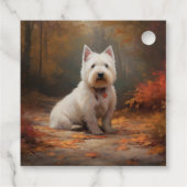 Étiquettes Cadeau West Highland White Terrier à l'automne Leaves aut (Dos)
