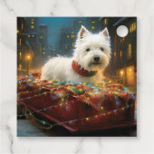Étiquettes Cadeau West Highland White Terrier Festif de Noël (Dos)